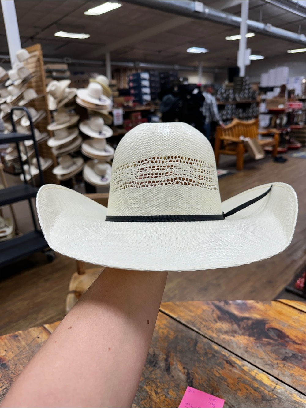 Twister Cream Straw Western Hat with Black Band